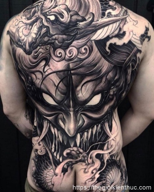 Hình ảnh xăm tattoo mặt quỷ rồng đẹp và ý nghĩa nhất