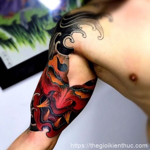 Hình ảnh xăm tattoo mặt quỷ bắp tay trong đẹp và ý nghĩa nhất